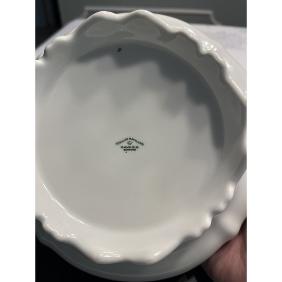 Johann Haviland Blue Flowers Gray Leaf Pattern Gravy Boat w Attached Under Plate - Picture 10 of 14